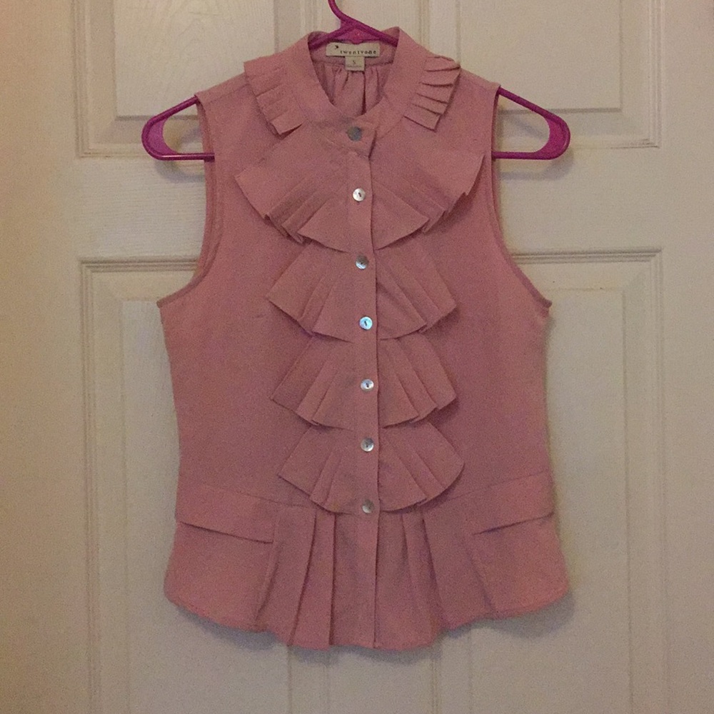 Twenty One Brand Pink Ruffle Vest